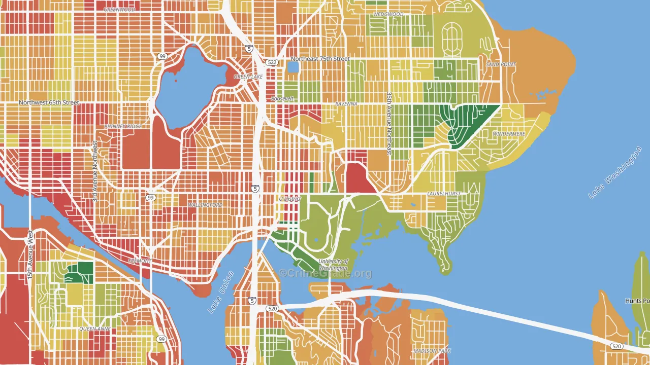 98105, WA Map of Theft Rates
