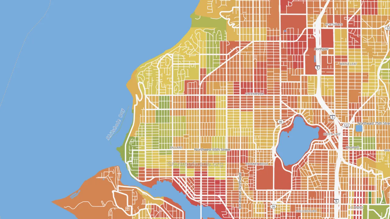 98117, WA Map of Theft Rates