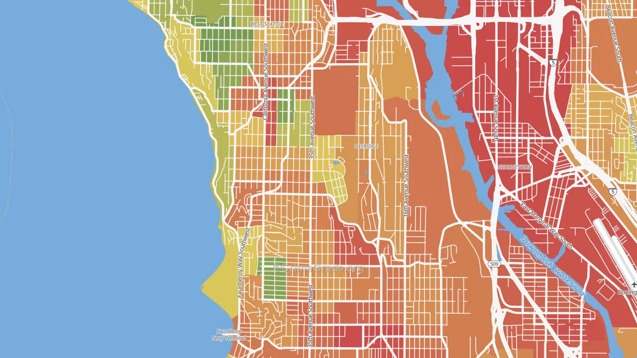 98126, WA Map of Theft Rates