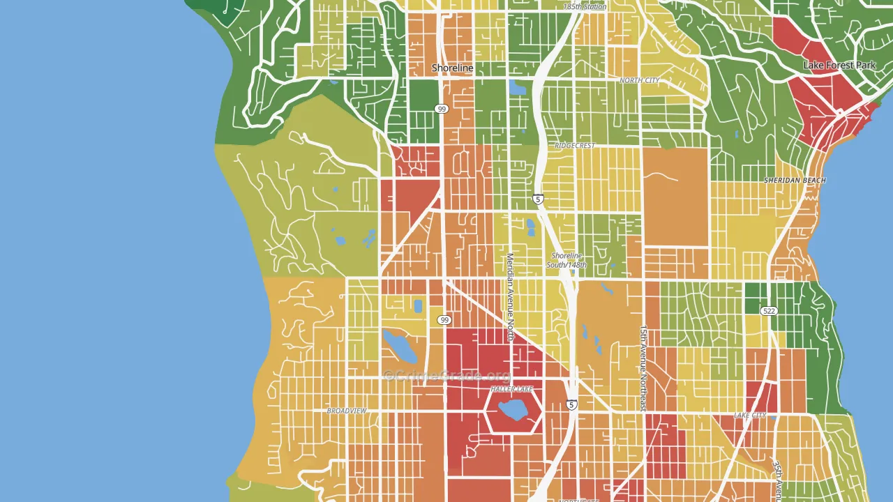 98133, WA Map of Theft Rates