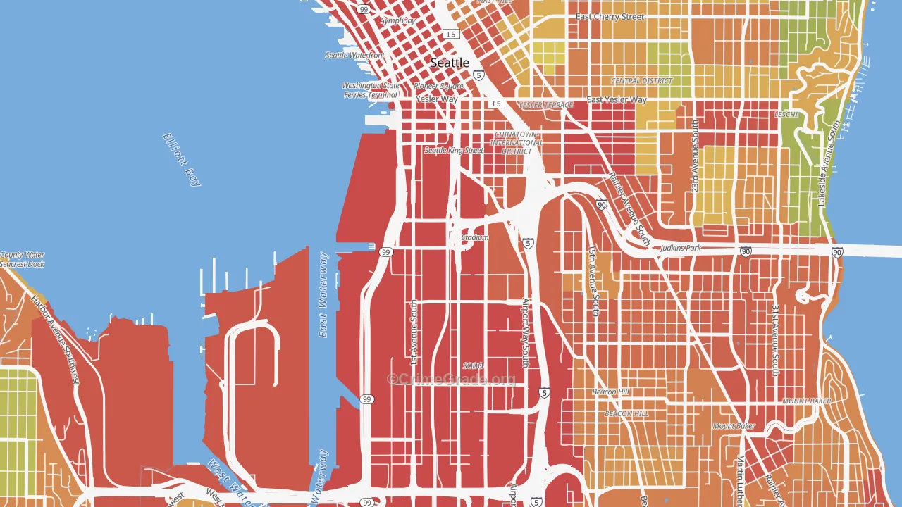98134, WA Map of Theft Rates
