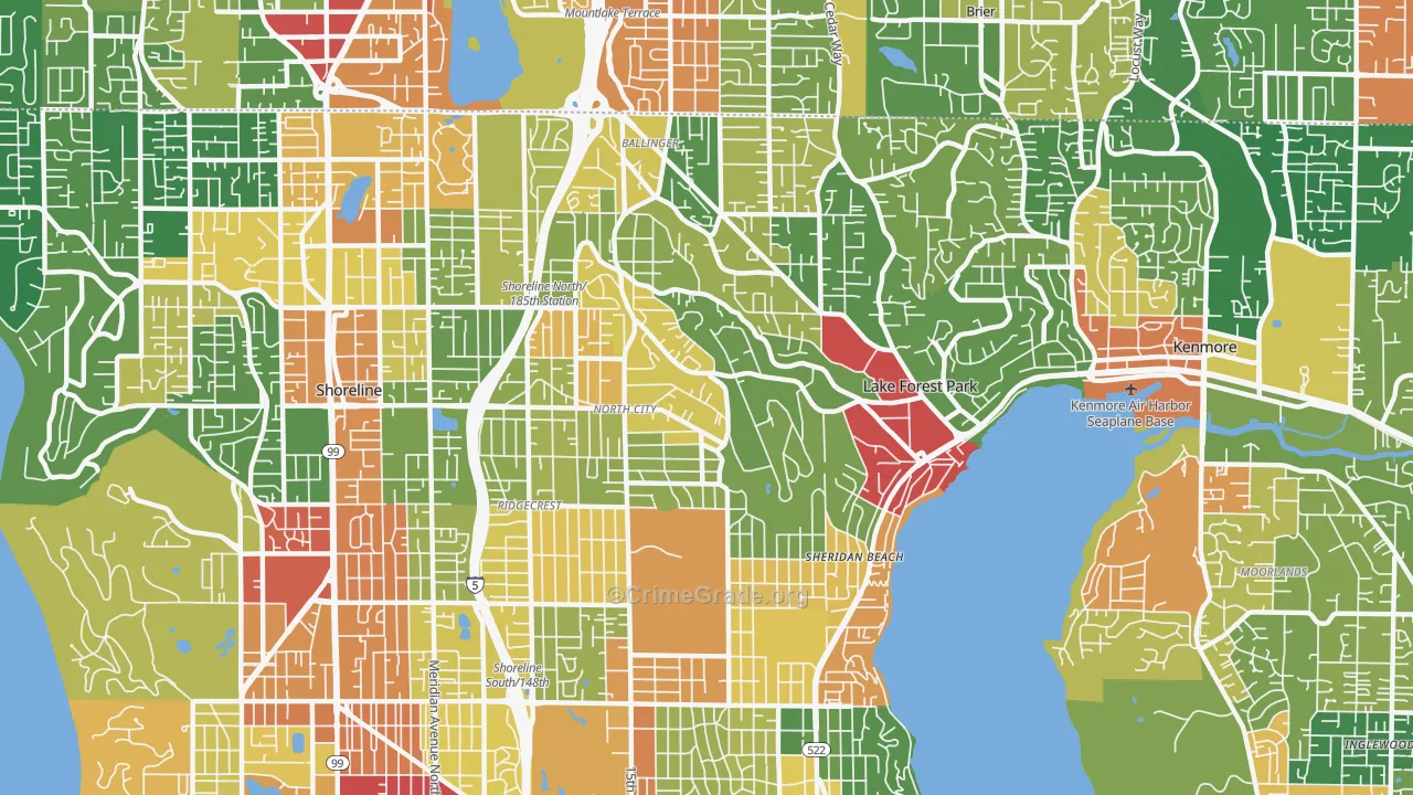 98155, WA Map of Theft Rates