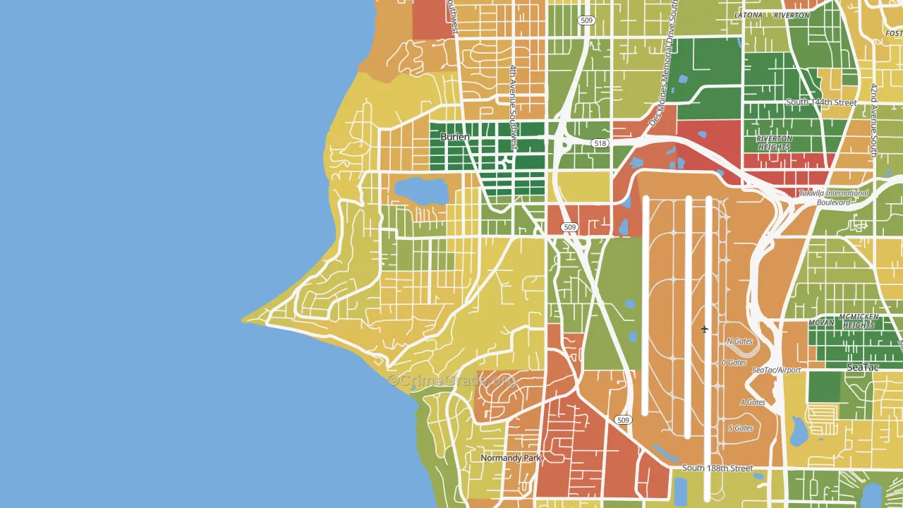 98166, WA Map of Theft Rates