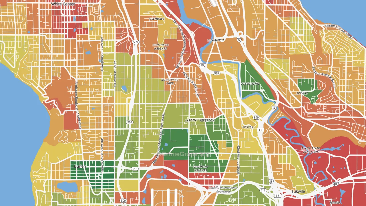 98168, WA Map of Theft Rates