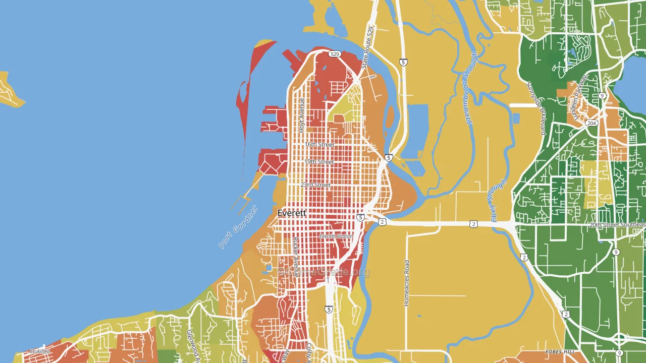 98201, WA Map of Theft Rates