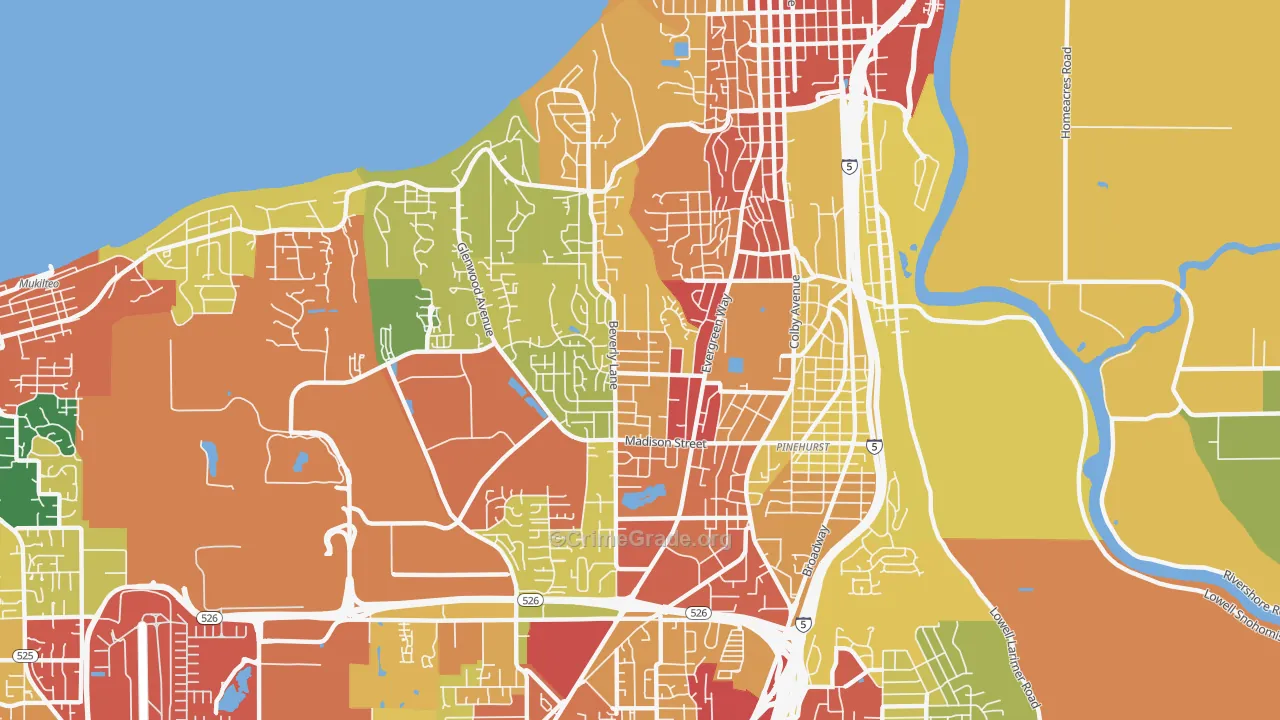 98203, WA Map of Theft Rates