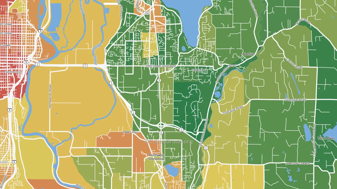 98205, WA Map of Theft Rates
