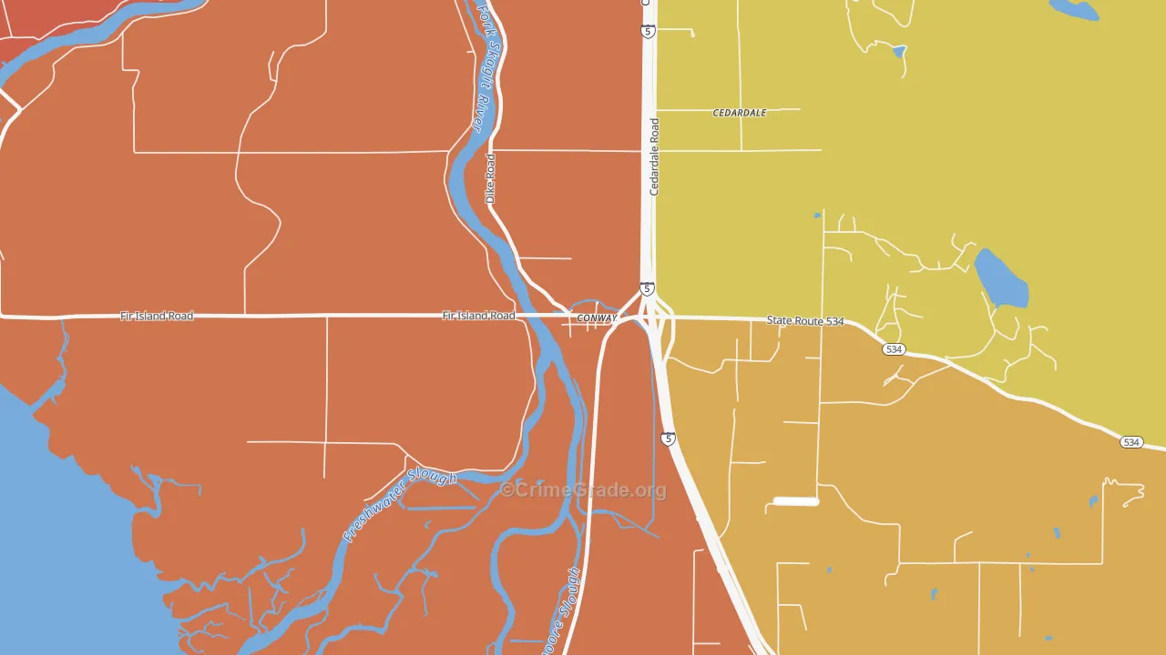 98238, WA Map of Theft Rates