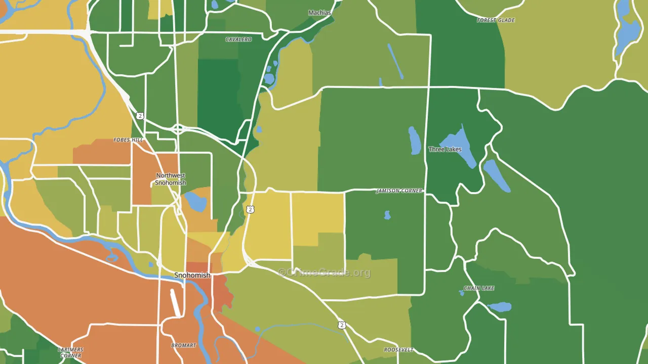 98290, WA Map of Theft Rates