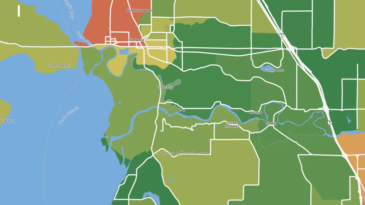 98292, WA Map of Theft Rates