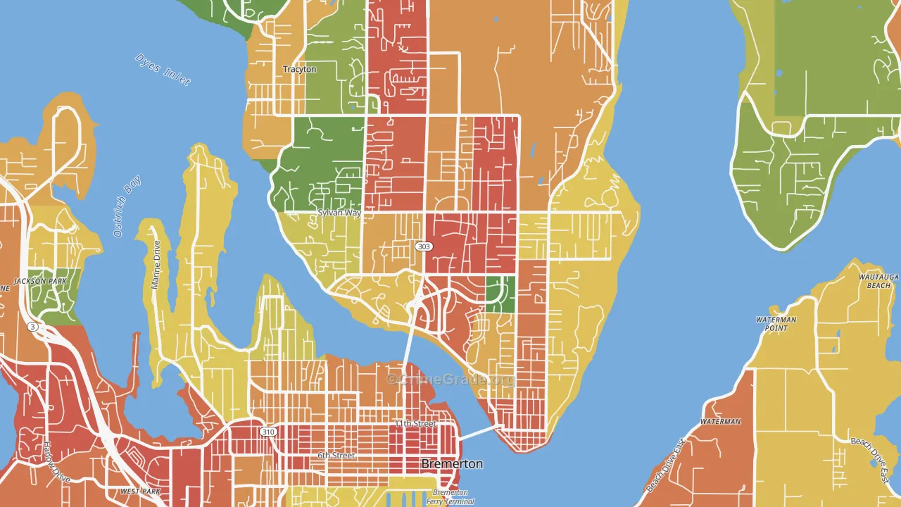 98310, WA Map of Theft Rates
