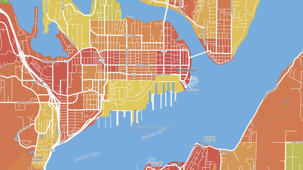 98314, WA Map of Theft Rates