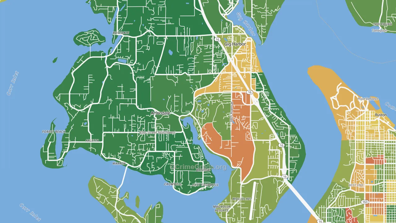 98335, WA Map of Theft Rates