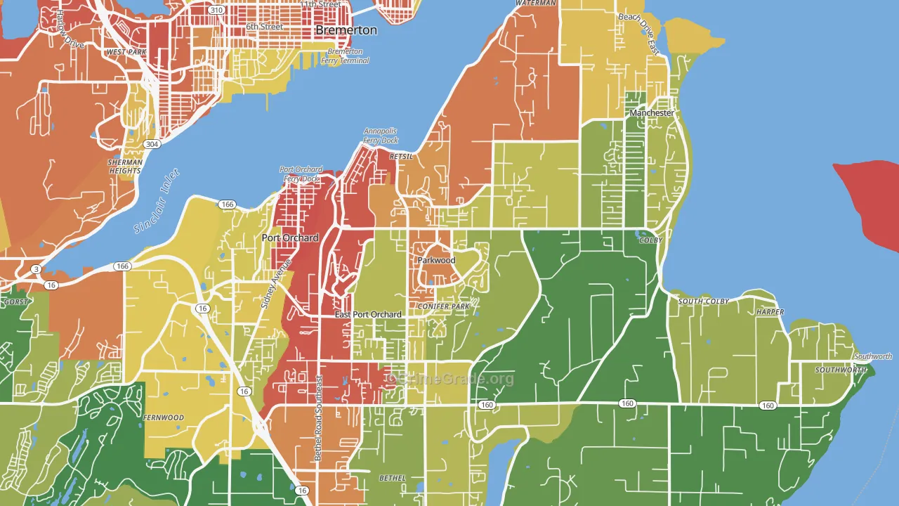 98366, WA Map of Theft Rates
