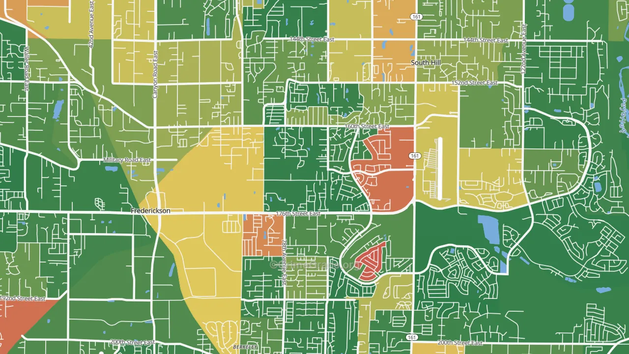 98375, WA Map of Theft Rates
