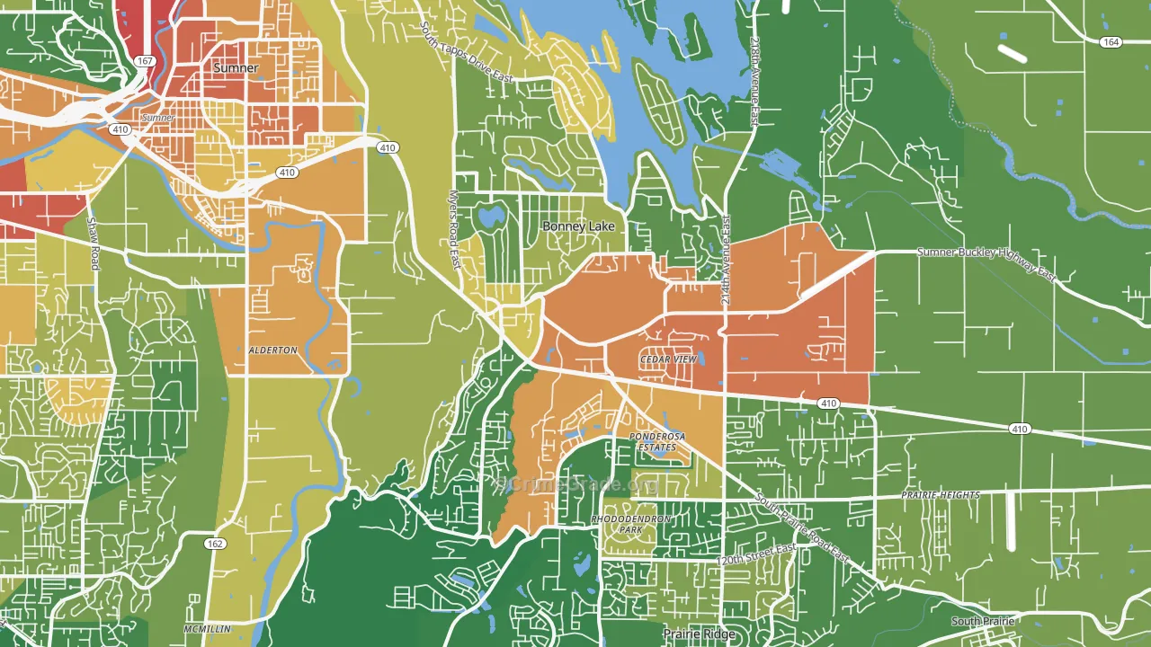 98391, WA Map of Theft Rates