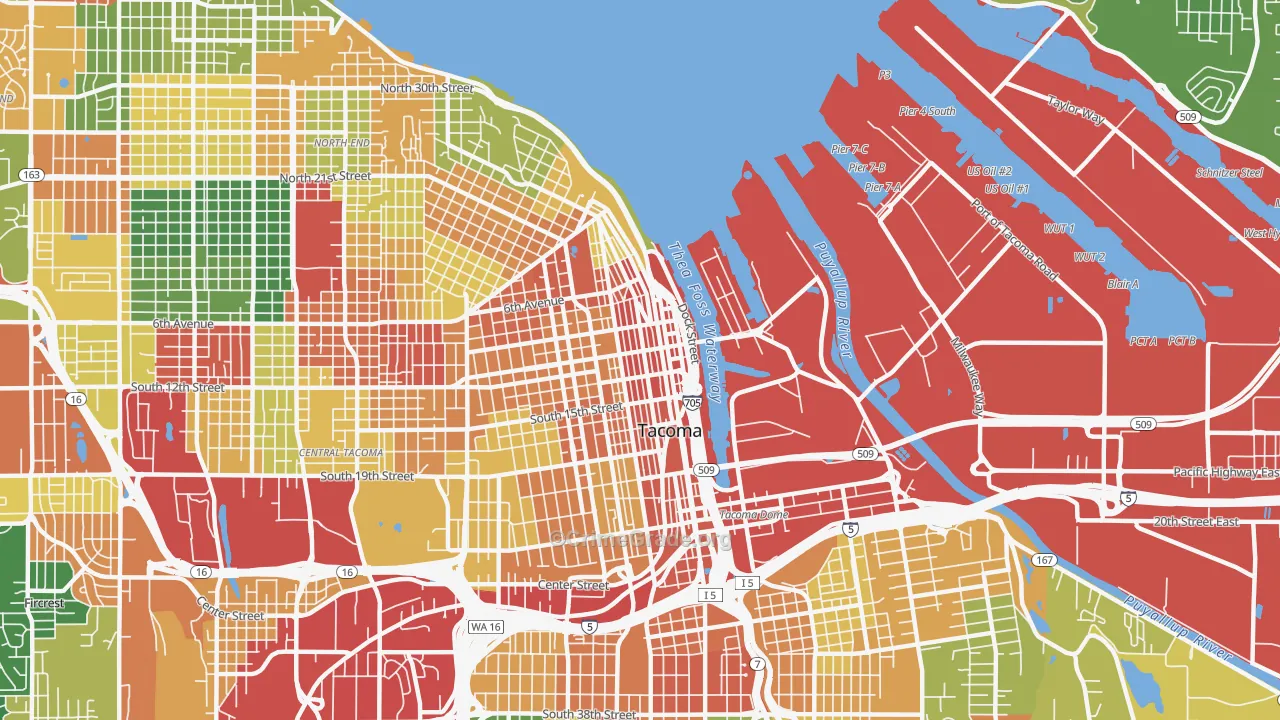 98402, WA Map of Theft Rates