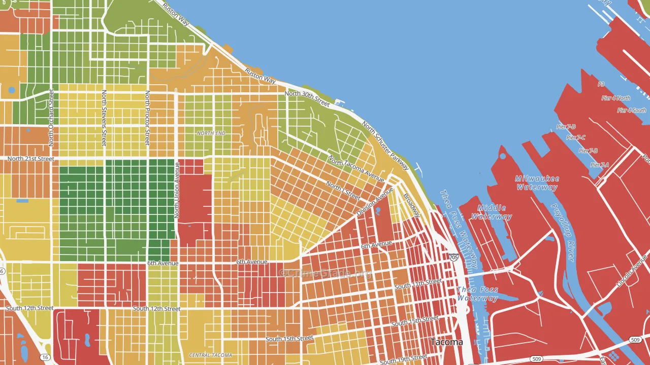 98403, WA Map of Theft Rates