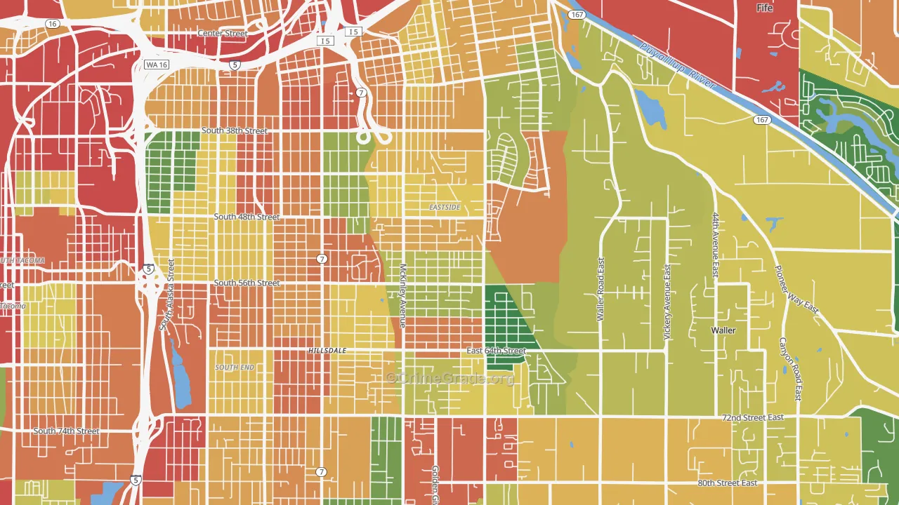 98404, WA Map of Theft Rates