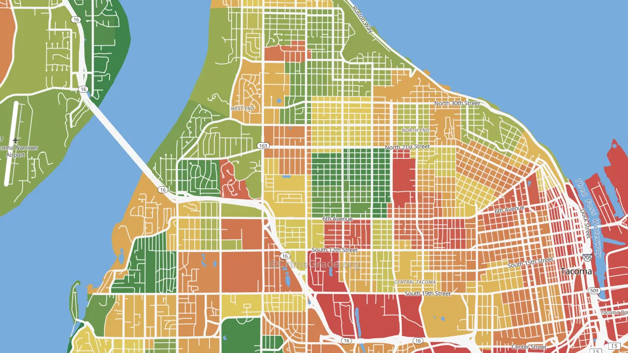 98406, WA Map of Theft Rates