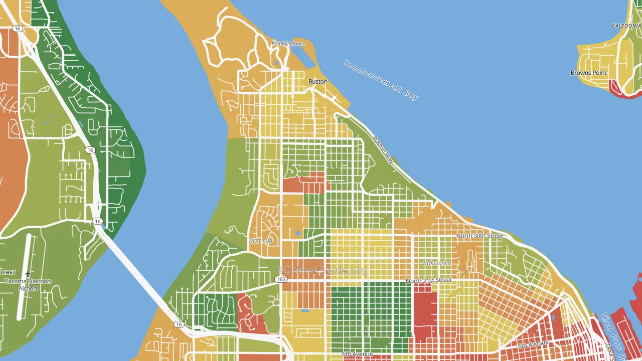 98407, WA Map of Theft Rates