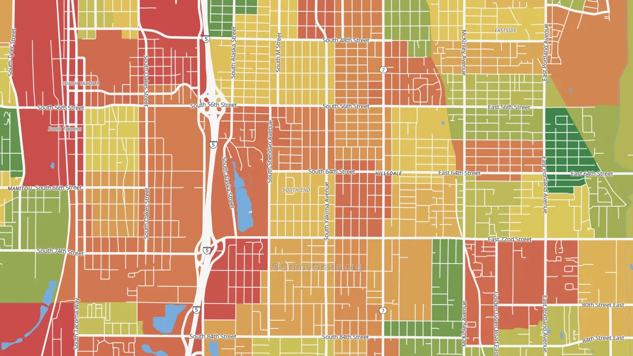 98408, WA Map of Theft Rates