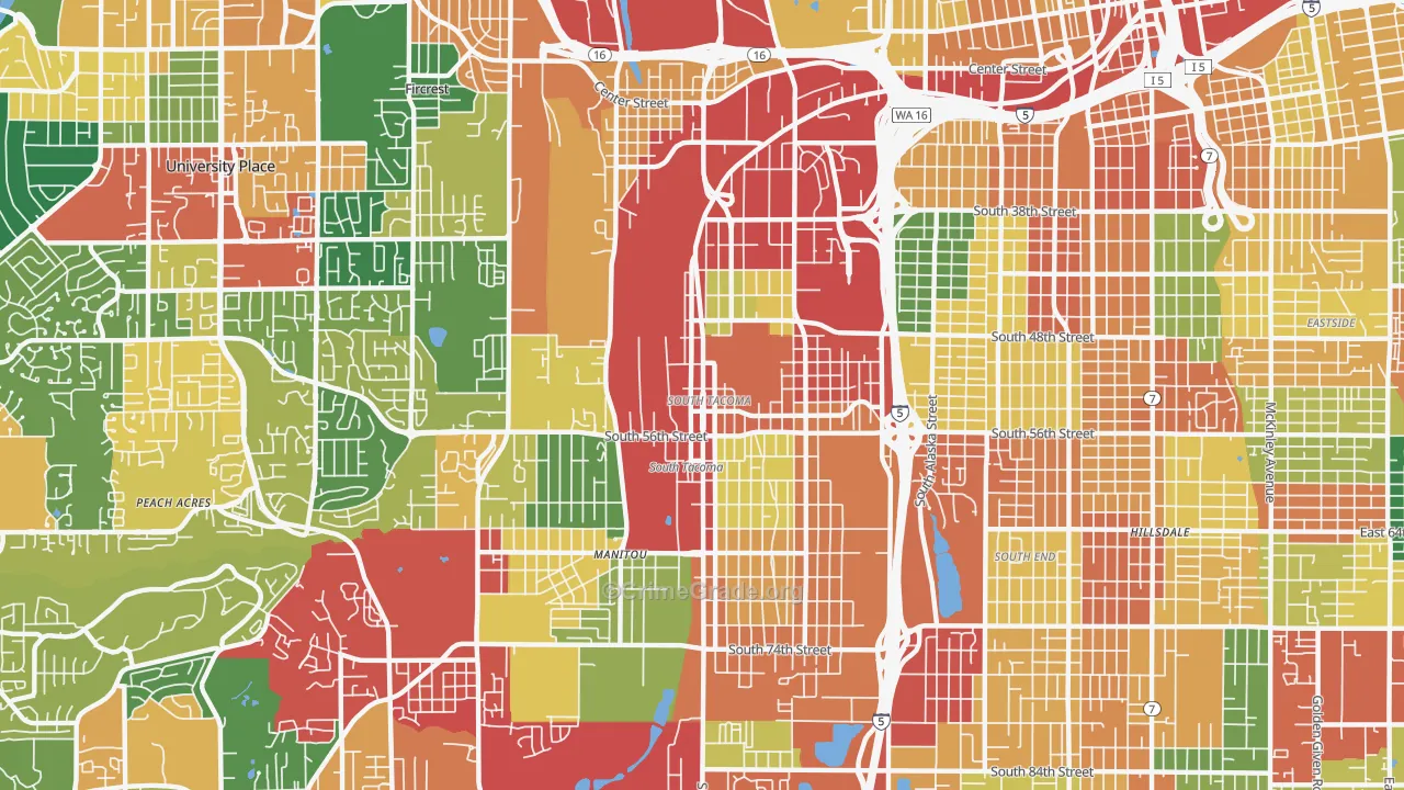 98409, WA Map of Theft Rates