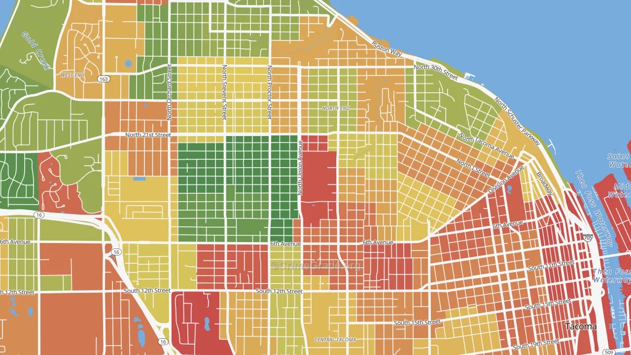98416, WA Map of Theft Rates