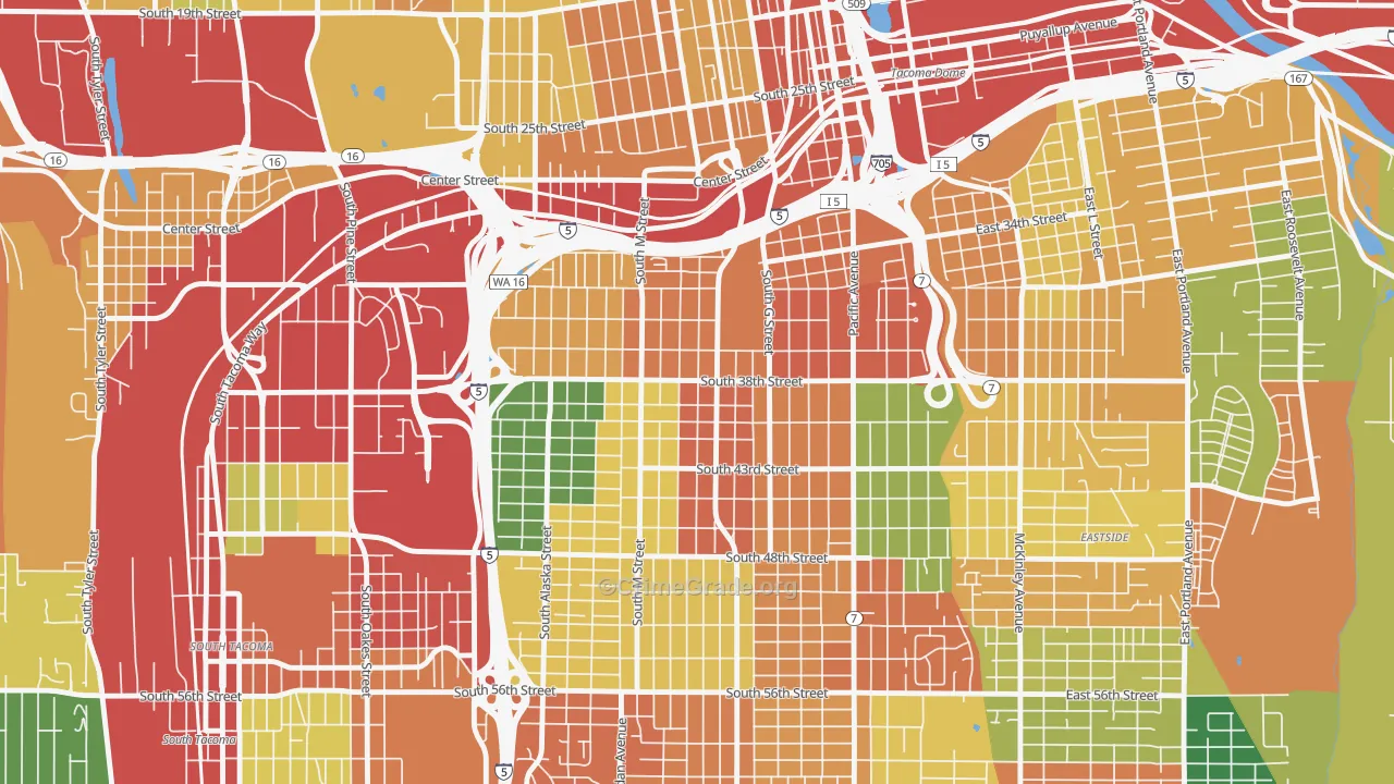 98418, WA Map of Theft Rates