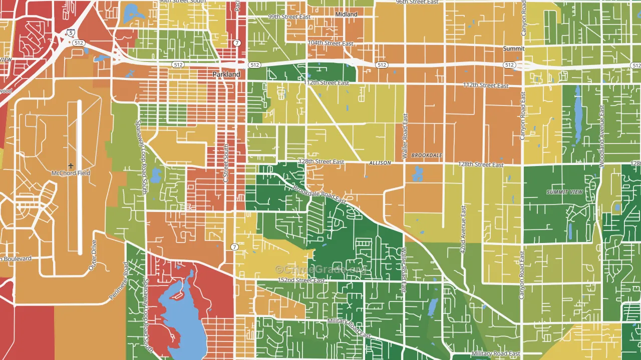98445, WA Map of Theft Rates