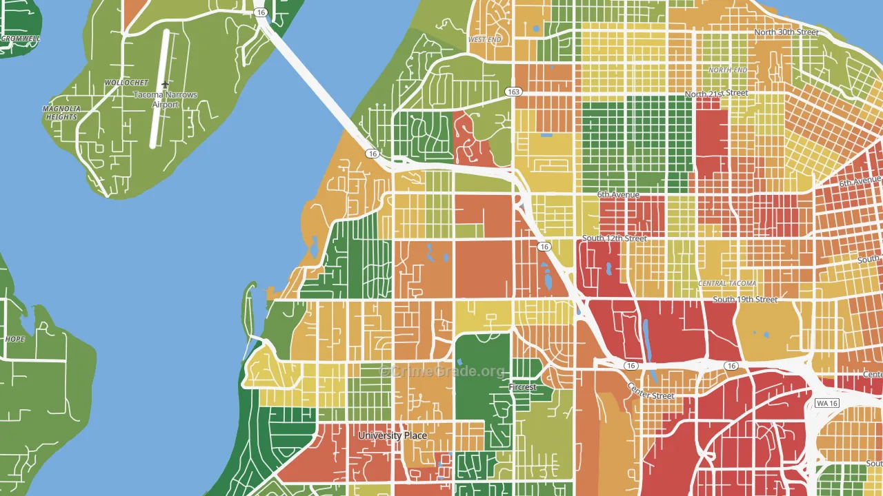 98465, WA Map of Theft Rates