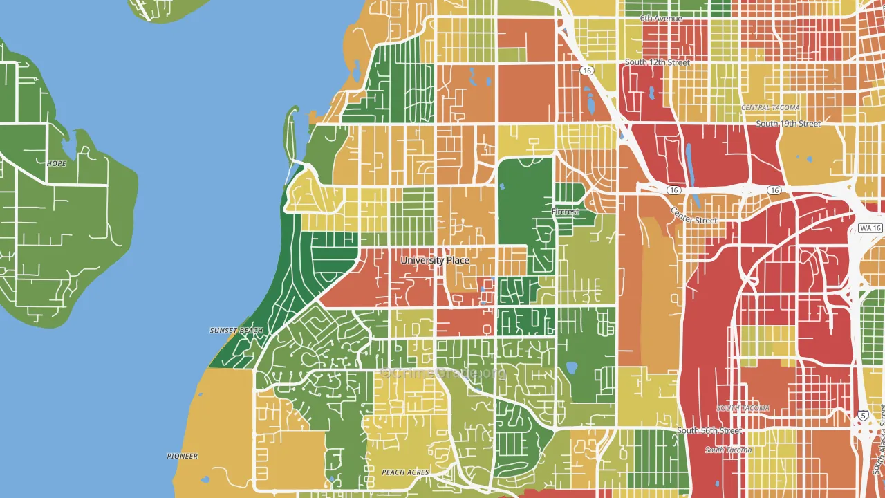 98466, WA Map of Theft Rates