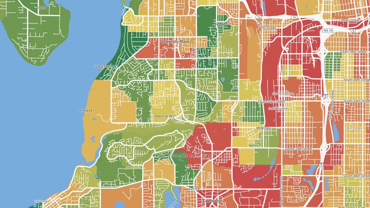 98467, WA Map of Theft Rates