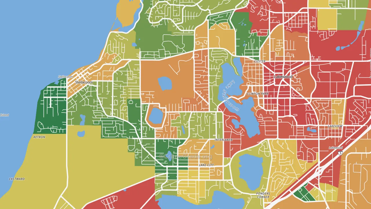 98498, WA Map of Theft Rates