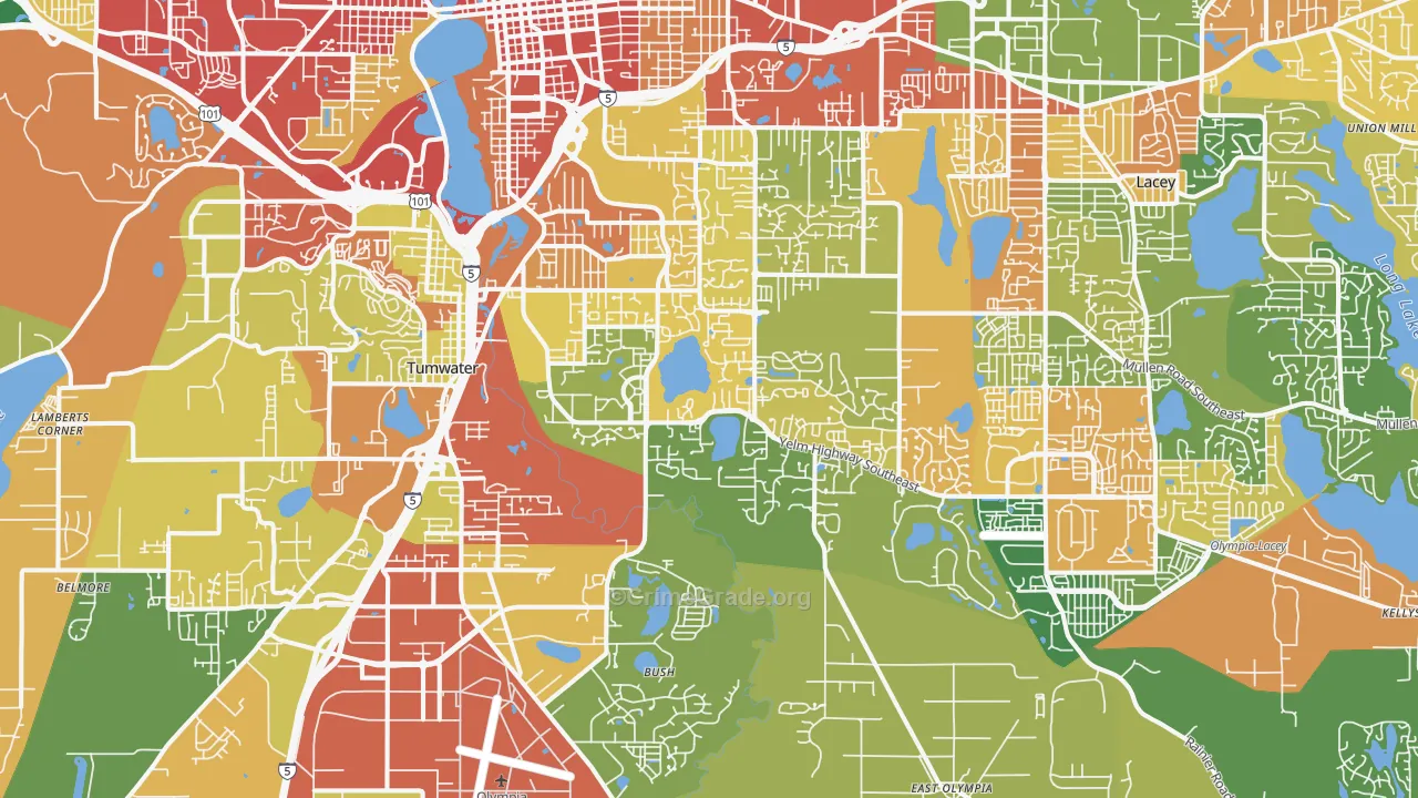 98501, WA Map of Theft Rates