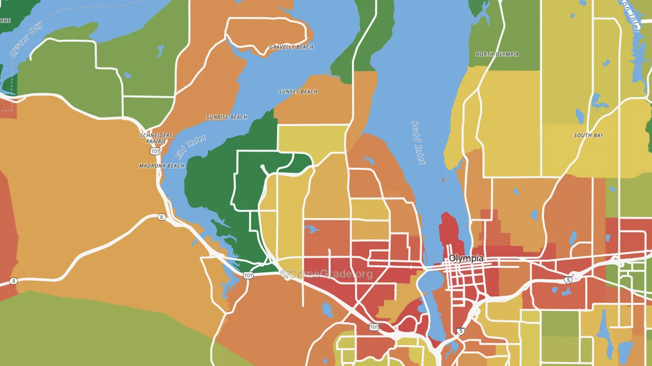 98502, WA Map of Theft Rates