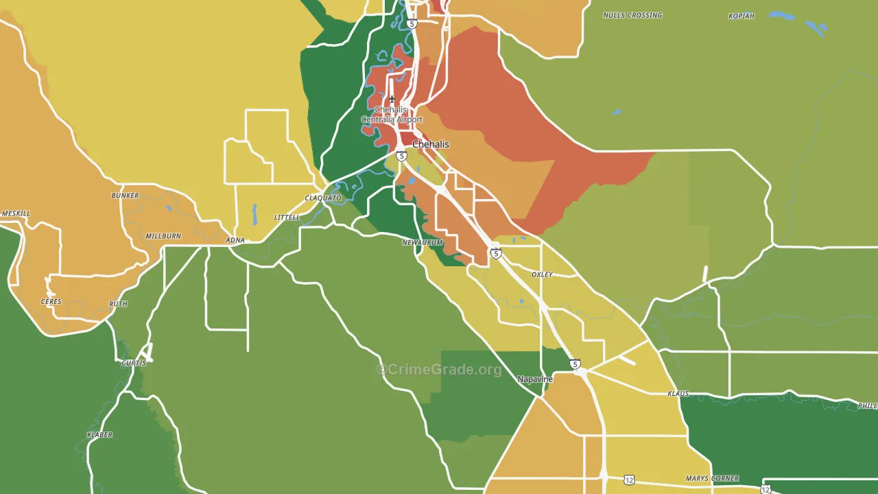 98532, WA Map of Theft Rates