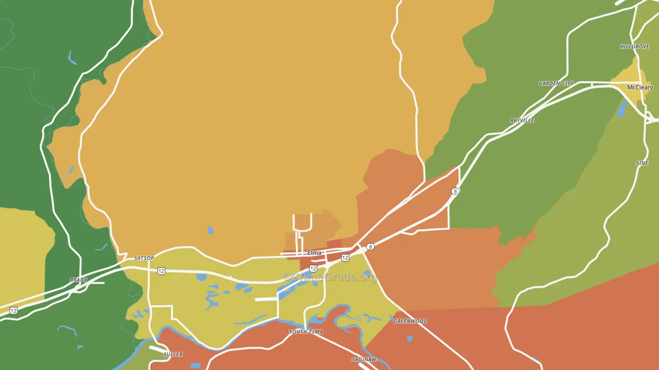 98541, WA Map of Theft Rates