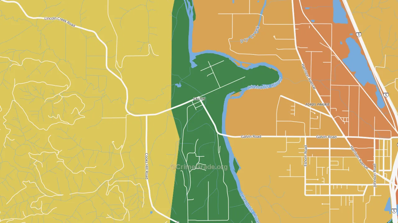 98544, WA Map of Theft Rates