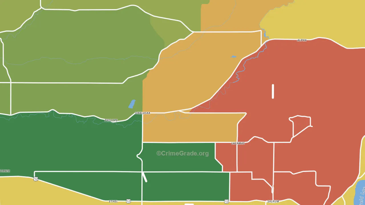 98570, WA Map of Theft Rates