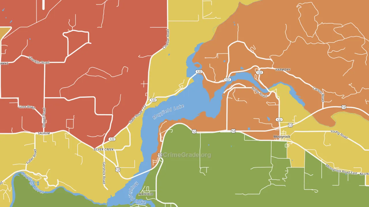 98585, WA Map of Theft Rates