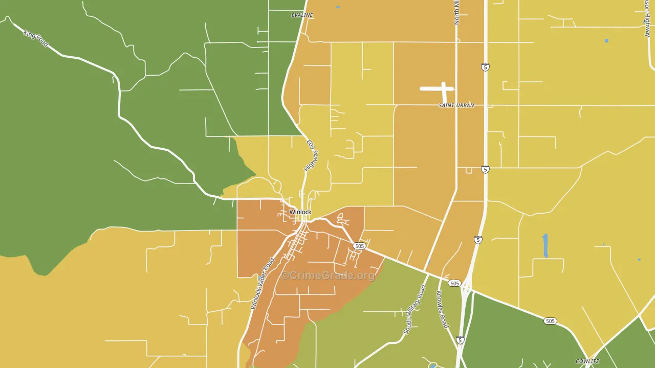 98596, WA Map of Theft Rates