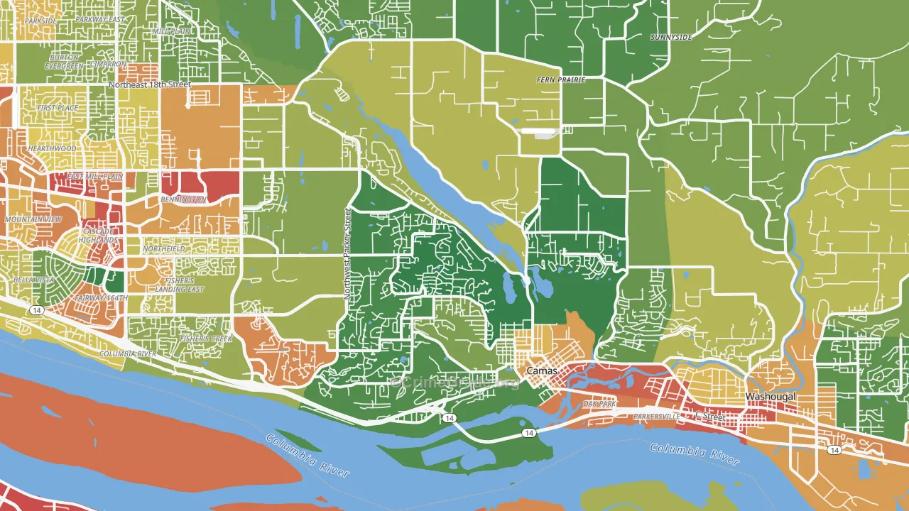 98607, WA Map of Theft Rates