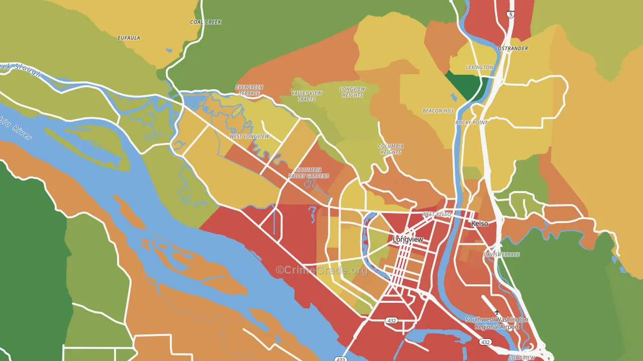 98632, WA Map of Theft Rates