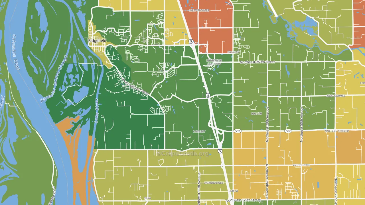 98642, WA Map of Theft Rates