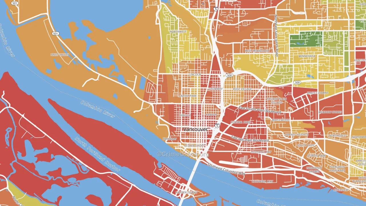 98660, WA Map of Theft Rates