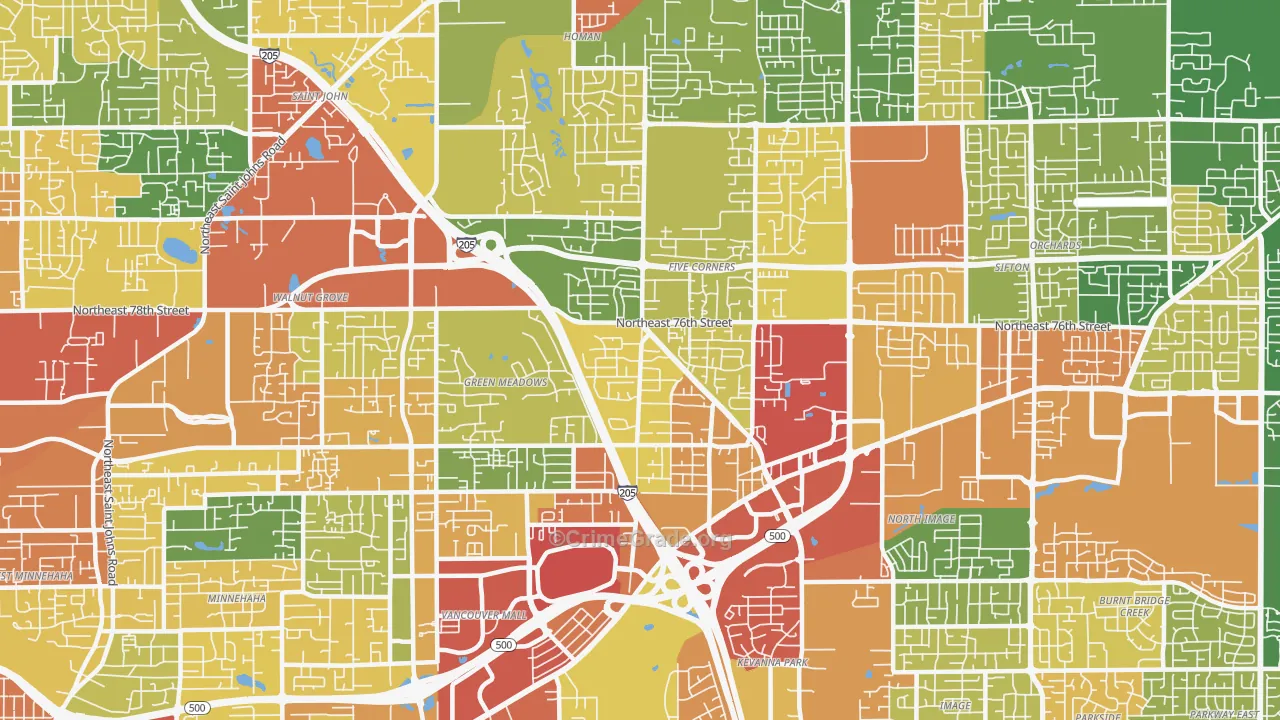 98662, WA Map of Theft Rates