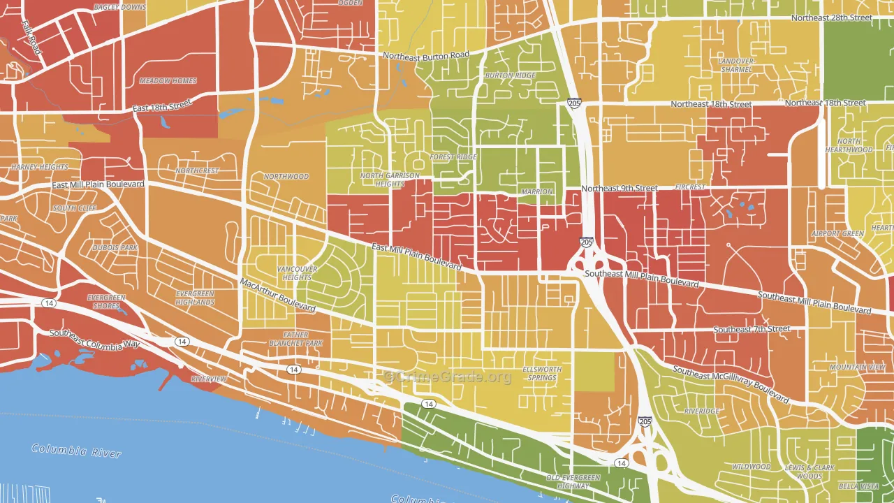 98664, WA Map of Theft Rates