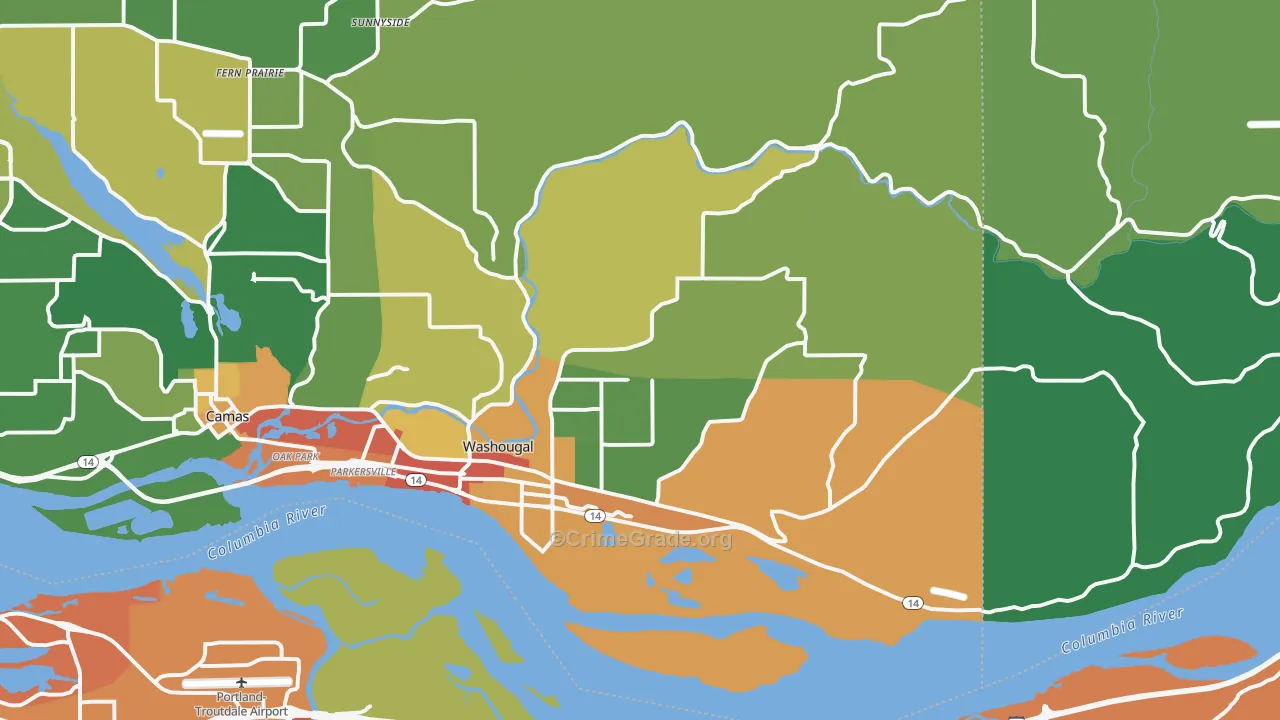 98671, WA Map of Theft Rates