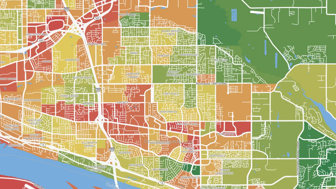 98684, WA Map of Theft Rates